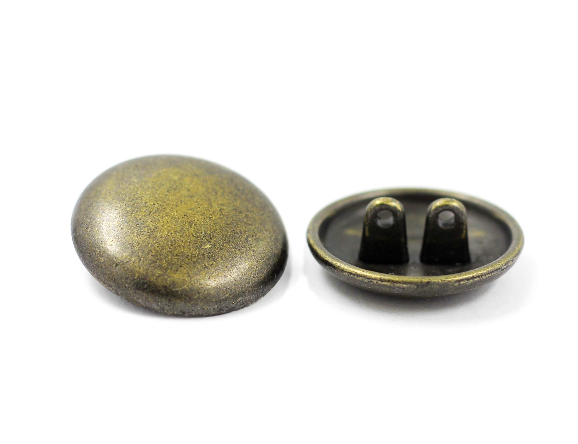 Bezelry - Juego de botones de doble vástago (latón envejecido) 6 unidades de 23 mm, 8 unidades de 15 mm