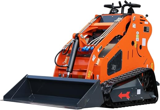DS-SS50, 23 HP Compact Double Cooling Mini Skid Steer Loader, Standing-on Gasoline Crawler Skid Loader, Match Attachments, Used for Farm, Construction, US In Stock DS-SS50