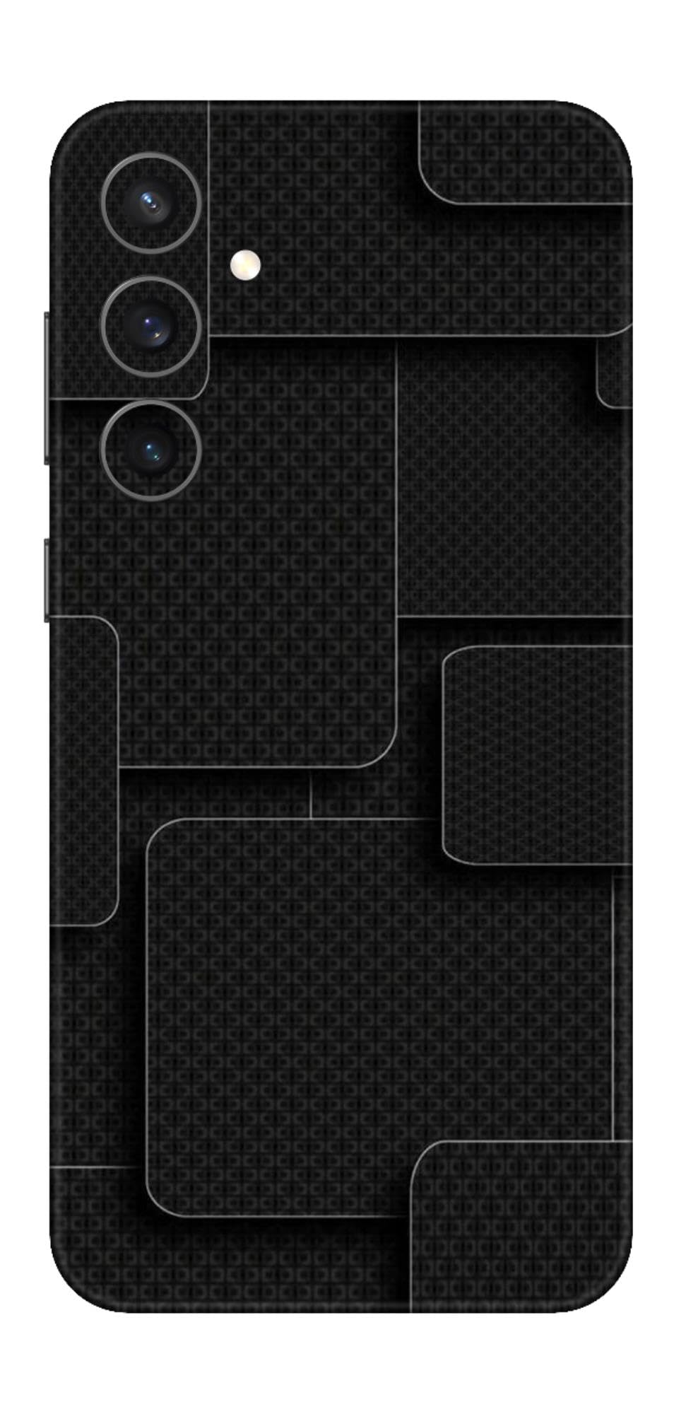 Premium Vinyl Printed Mobile Back Skin Sticker Compatible for Samsung Galaxy S23 FE (5G) with Easy and Self Installation Kit - (Black Box - 19)-image-5