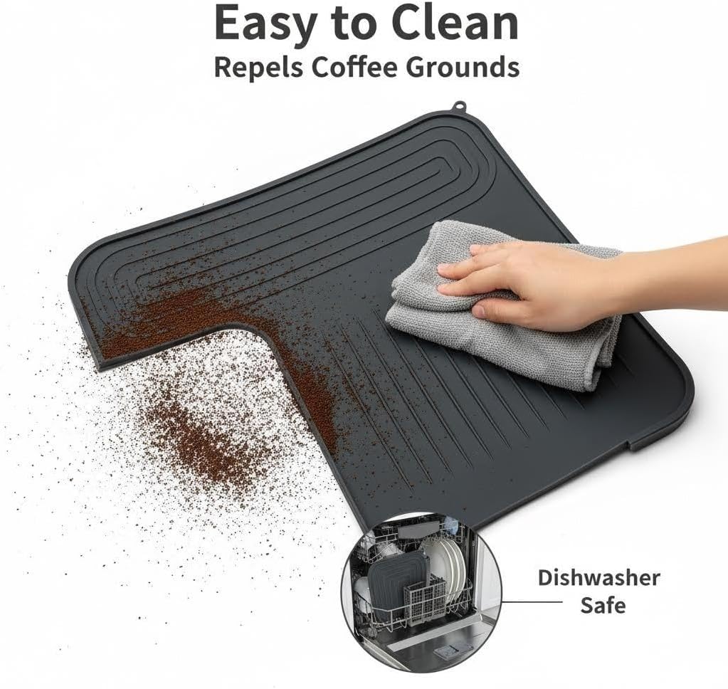 Top Mat for Ninja Luxe Espresso Coffee Machine ES601&ES701 - Food-Grade Silicone Top Surface Protector -Waterproof, Heat-Resistant. Non-Slip Coffee Machine Mat for Ninja Luxe Cafe Accessories