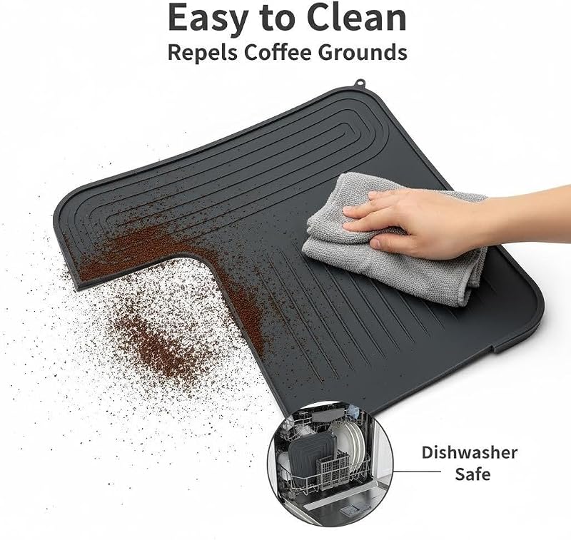 Top Mat for Ninja Luxe Espresso Coffee Machine ES601&ES701 - Food-Grade Silicone Top Surface Protector -Waterproof, Heat-Resistant. Non-Slip Coffee Machine Mat for Ninja Luxe Cafe Accessories
