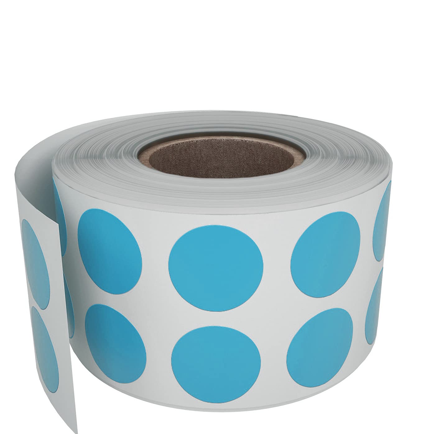 Royal Green Colored Labeling Stickers 1.3 cm (1/2 inch) Self Adhesive Label Roll in Light Blue 13mm - 1080 Pack — image 1