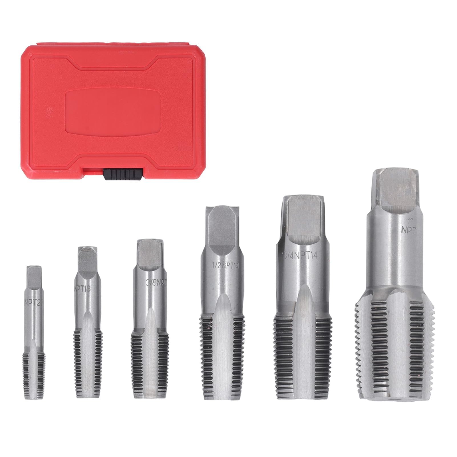 Set di Rubinetti NPT 6 Pezzi in Acciaio Al Carbonio Filettati per Impianti Idraulici Tubi 1 3/4 1/2 3/8 1/4 1/8