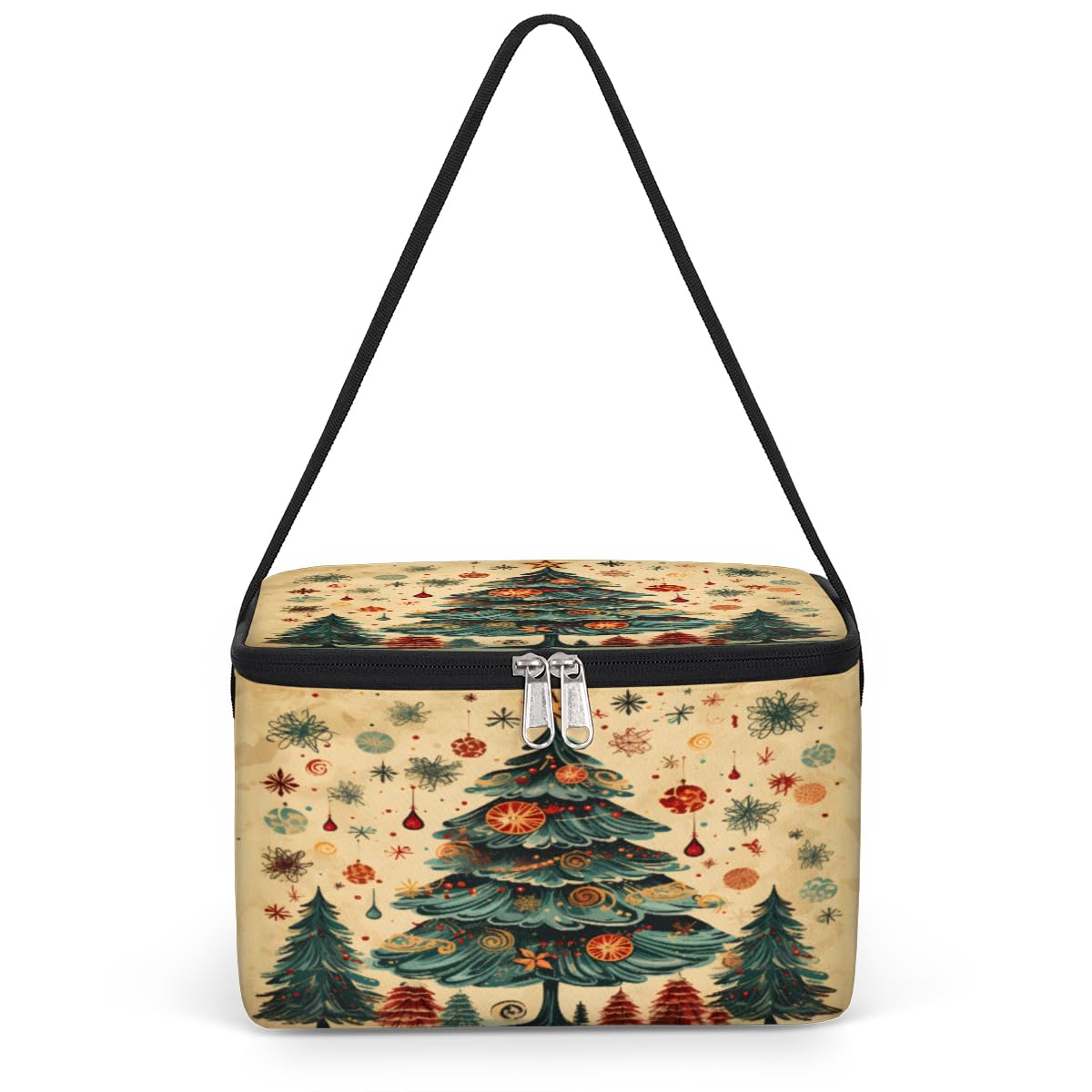 GzLeyigou Xmas Christmas Trees Lunch Bags for Women Men 9 Cans, Hot & Cold Food Delivery Bag Insulated Grocery Bag Insulated Lunch Box Cooler Bag for Office Work Picnic Beach