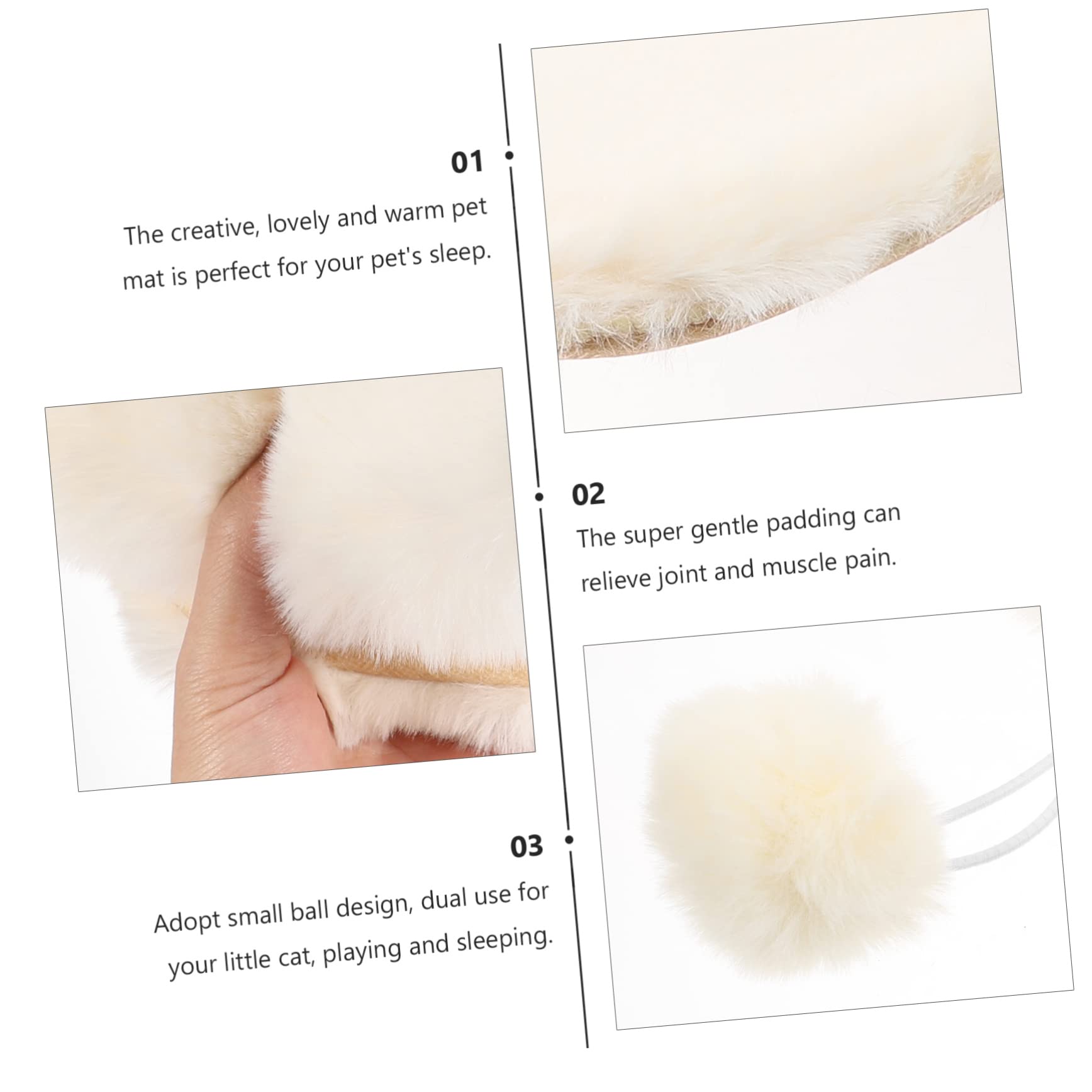 BESPORTBLE 1 Pc cuscinetto imbottito cuscino per dormire gatto materassino per gatti domestici cuscino rotondo tondo caldo tappetino animali domestici gattino Peluche
