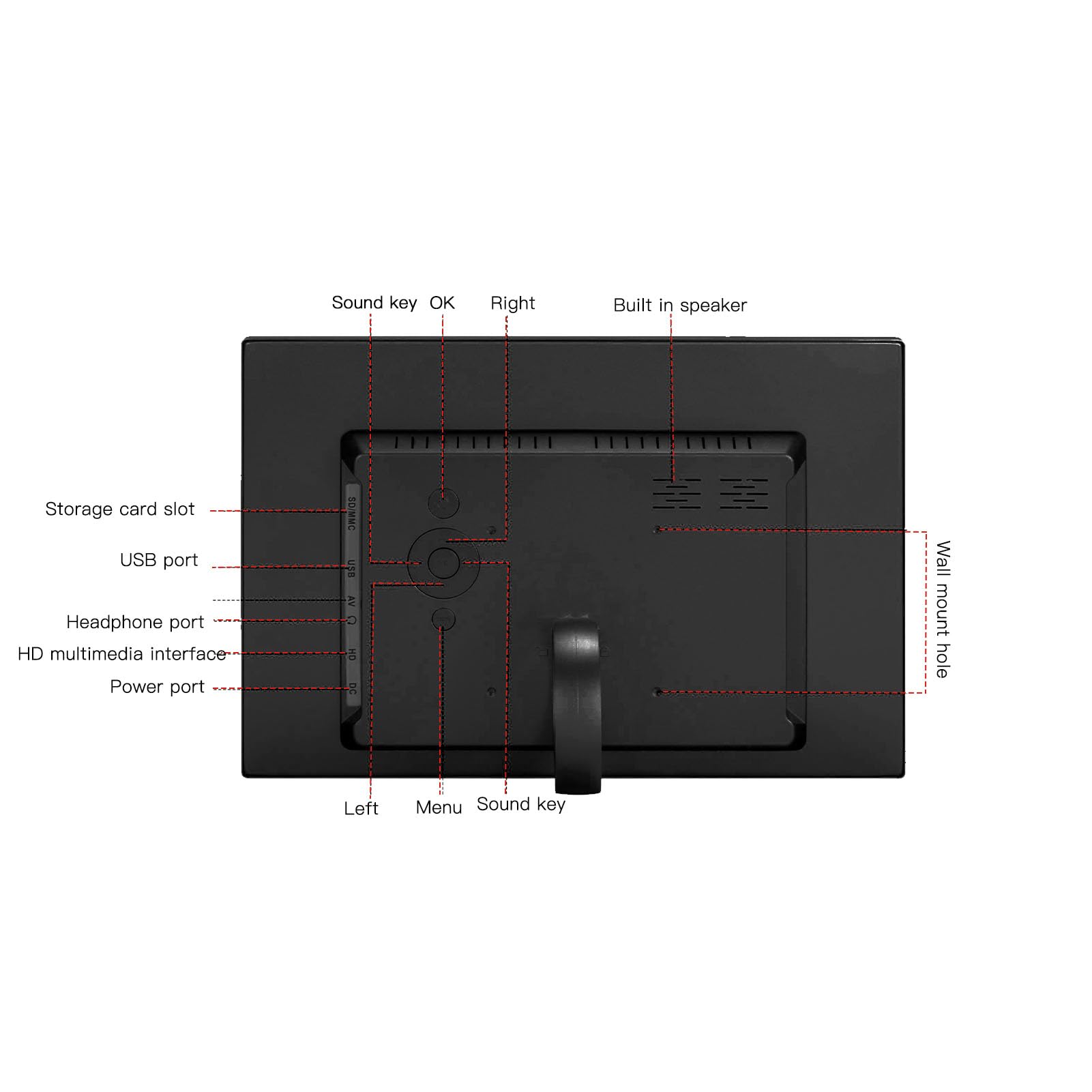 Digitaler Bilderrahmen mit 13 Zoll HD Bildschirm, 1280 x 800, Elektronischer Bilderrahmen Aluminiumlegierung Ultradünnes Design, Vielseitige Konnektivität für Geburtstag Hochzeit
