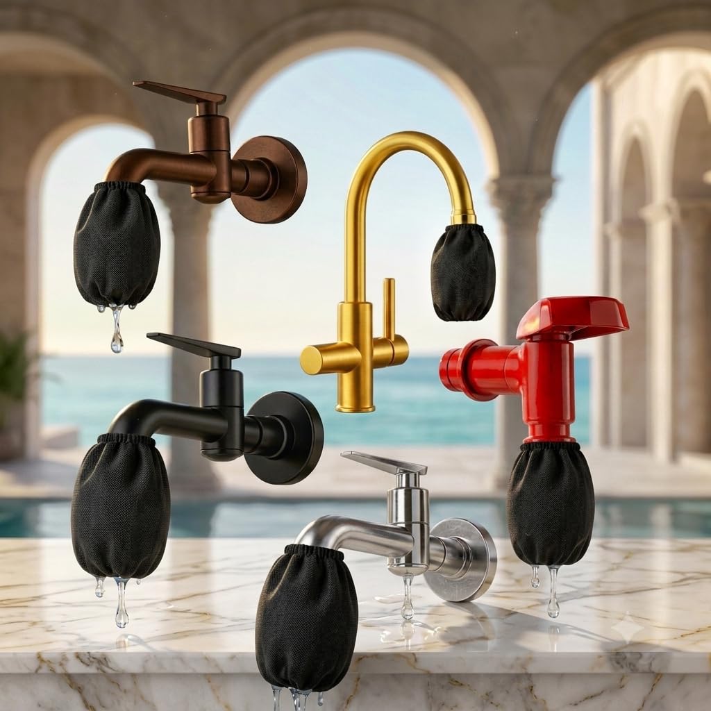 REGULUS Universal Black Cotton Faucet Filter Cloth (6-Pieces) | Reusable Double Layer Tap Cover with Elastic Band | Kitchen & Bathroom Water Filter for Rust & Dust-image-32