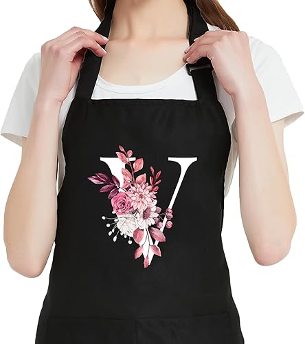 Miniatura 25 de Delantales Personalizados para Mujeres con Bolsillos, Lindos Delantales para Mujeres Chef de Repostería, Regalos de Cocina para el Cumpleaños de Mamá