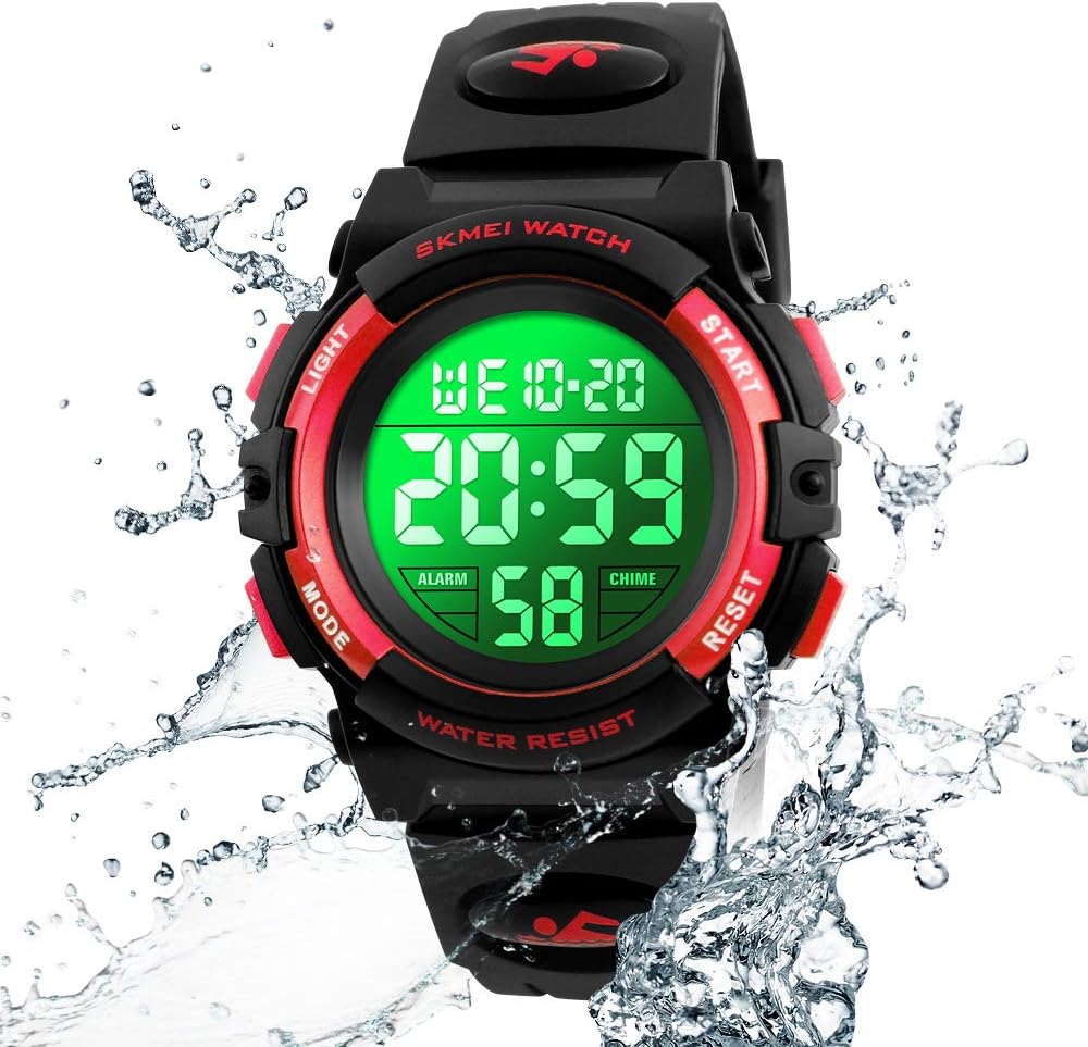 Boys Watch Digital Sports Waterproof Outdoor Kids Watches Alarm Clock 12/24 H Stopwatch Calendar 3-15 Year Old Boys Girls Wristwatch
