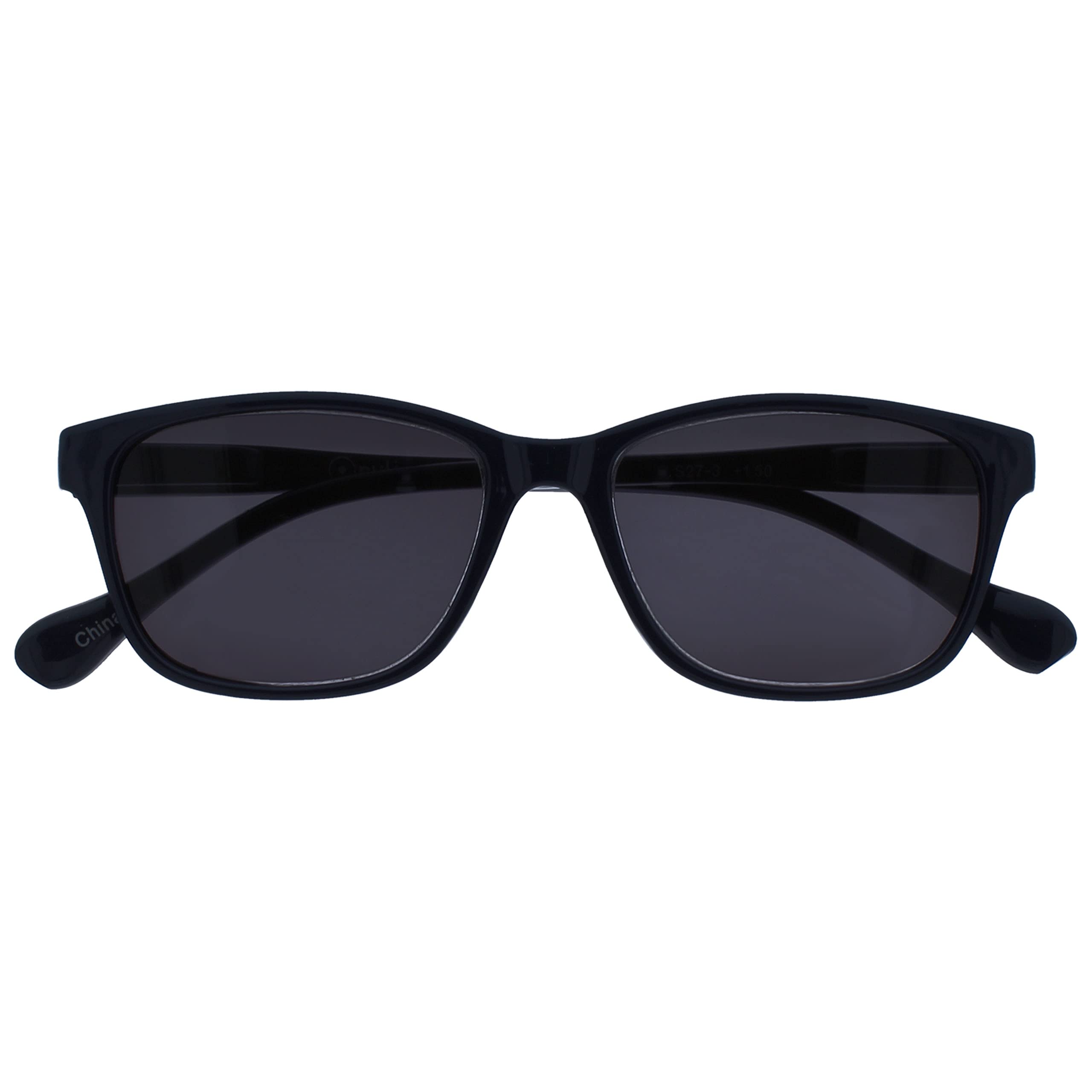 OPULIZE GEM Reading Sunglasses for Women Men - Rounded Oval Frame - Tinted UV400 Protection Lens - Spring Hinges - Navy Blue +2.00