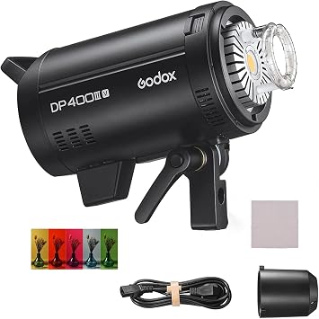 Godox DP400III-V Upgraded Studio Flash Light 400Ws Power GN87 5600200K Strobe Lighting Built-in 2.4G Wireless X System Bowens Mount Photography Flashes + Photography Light Soft Diffuser Cloth Kit