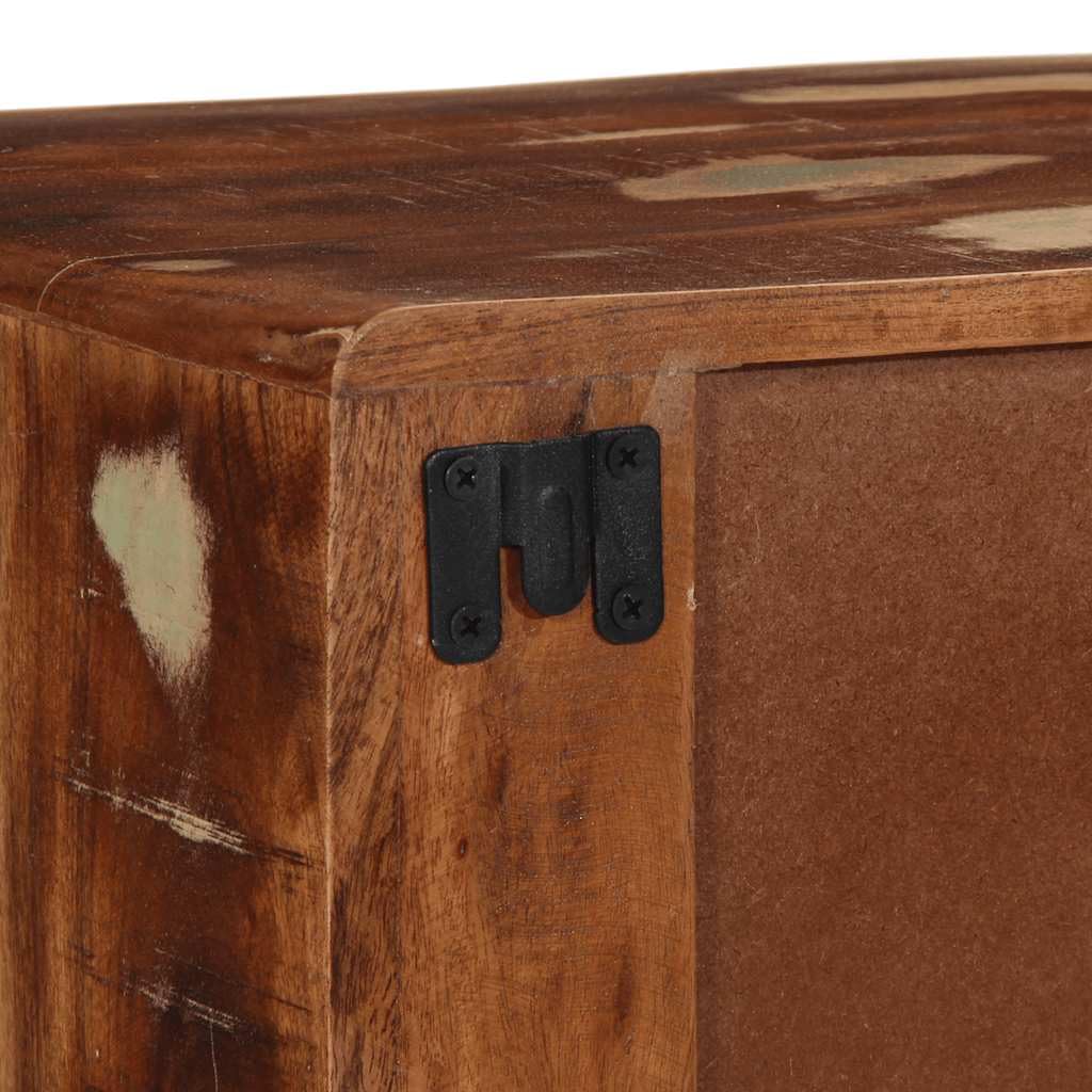 Mobile da parete per TV in legno massiccio anticato, 100 x 32 x 25 cm, con 2 cassetti sospesi, per soggiorno, home theater, spazio per riporre oggetti e console multimediali per TV e