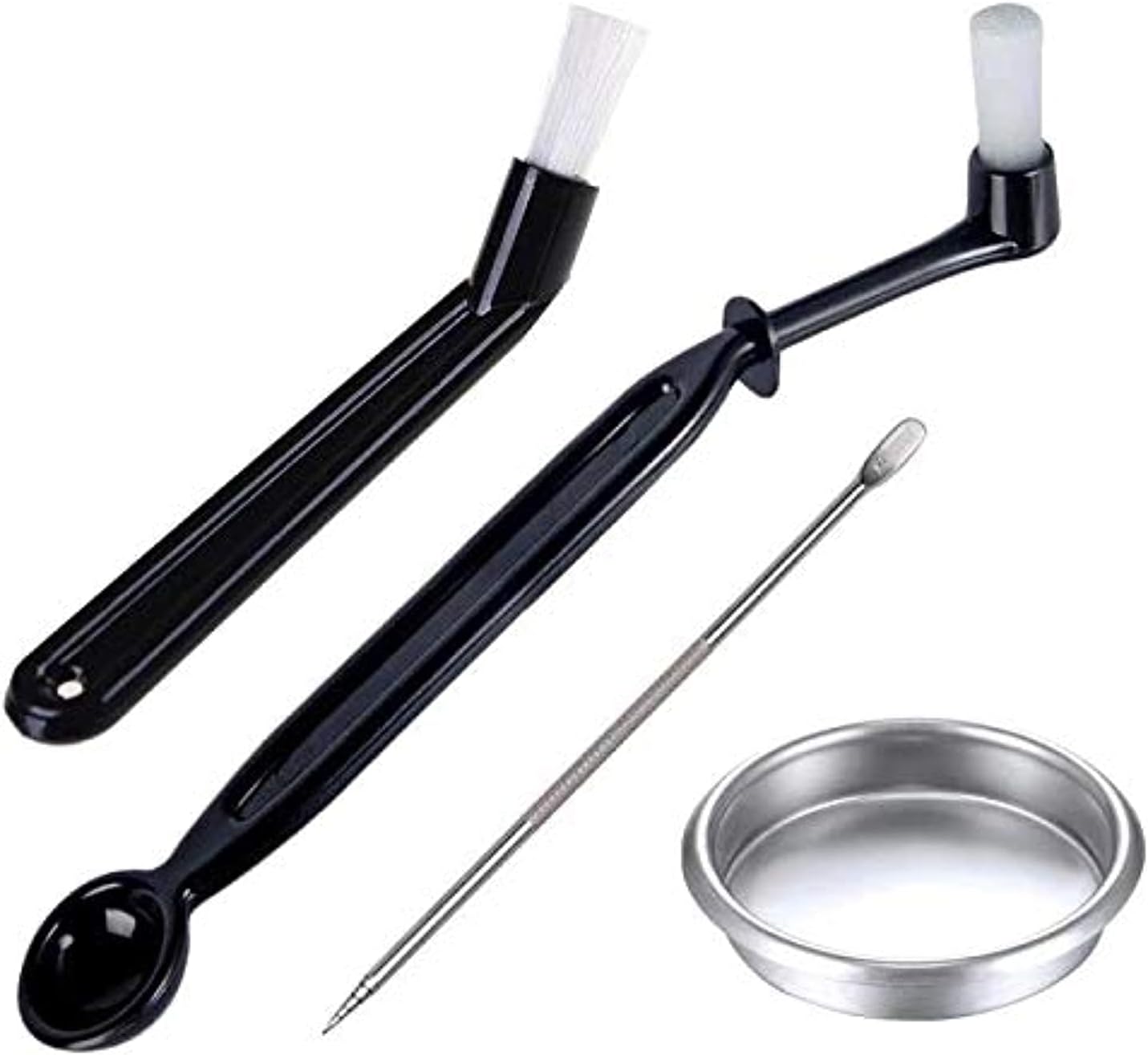 Santo Coffee Machine Cleaning Brush with Backflush Insert Spoon Tool Set for Espresso Machine Group Head,Pack of 4