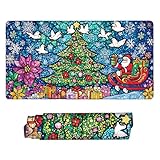 マウスパッド 大型 ゲーミングマウスパッド XXL 1000 x 500 mm 防水 滑り止め おしゃれ 耐久性 ズレない デスクマット キーボードパッド 快適操作性 ゴム底 洗える 耐洗い表面 仕事 ゲーム オフィス ホーム用 男性用オフィス部品 （クリスマスハト羽) L-789