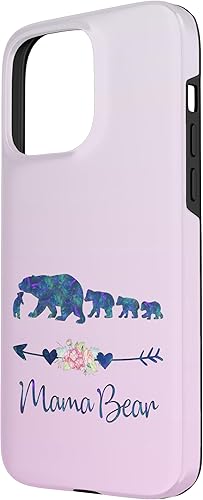 Miniatura 2 de Funda para iPhone 15 Pro Max Verde Azulado Púrpura Floral Mama Oso Cuatro Cachorros Plata Rosa