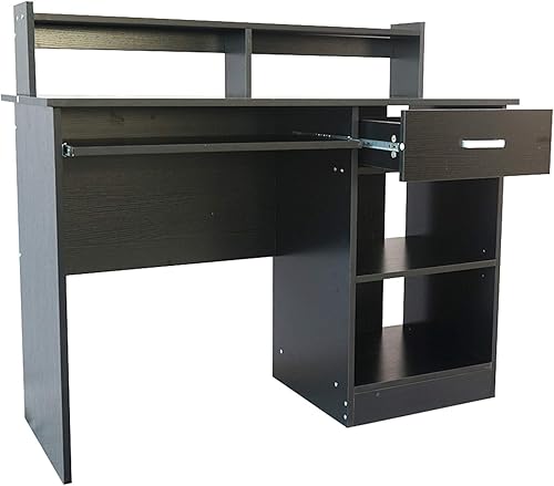 Miniatura 4 de Escritorio de madera para computadora de oficina en casa, escritorio de estudio moderno, escritorio de madera para computadora portátil, estación de