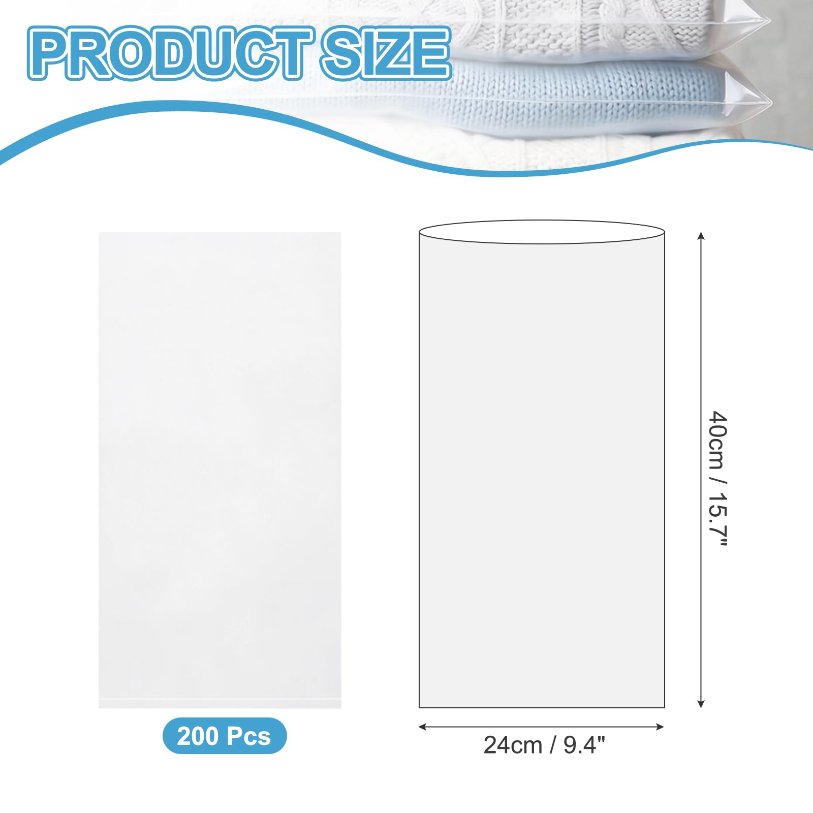 PATIKIL Schrumpffolienbeutel, 39,5 x 24,9 cm, transparent, POF, Heißsiegelbeutel, Sublimation, Schrumpffolie, für Seife, Badebombe, Schuhe, Gläser, Geschenkkorb, Becher, DIY-Projekte