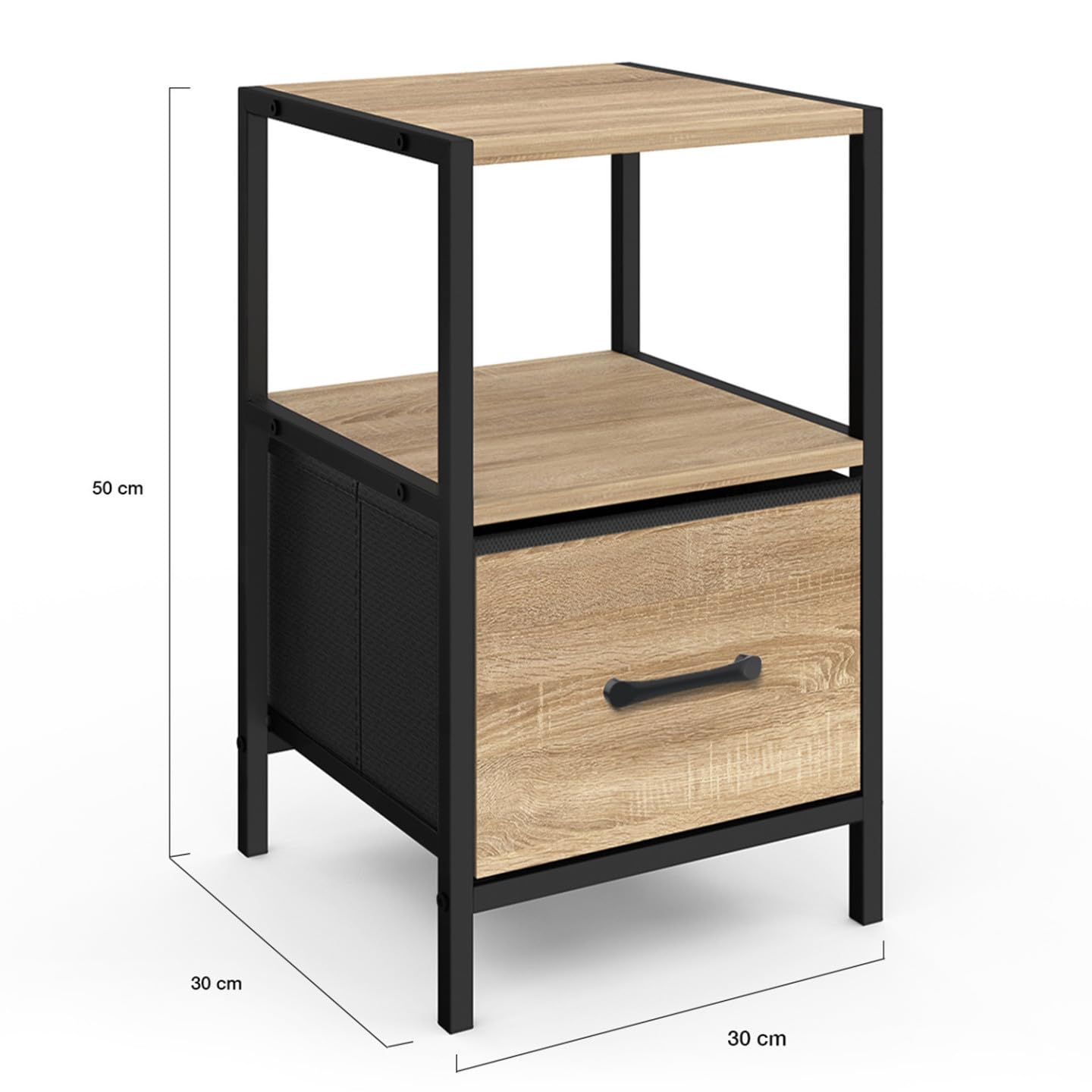 IDMarket - Lot de 2 Tables de Chevet Utah 1 tiroir et 1 Niche