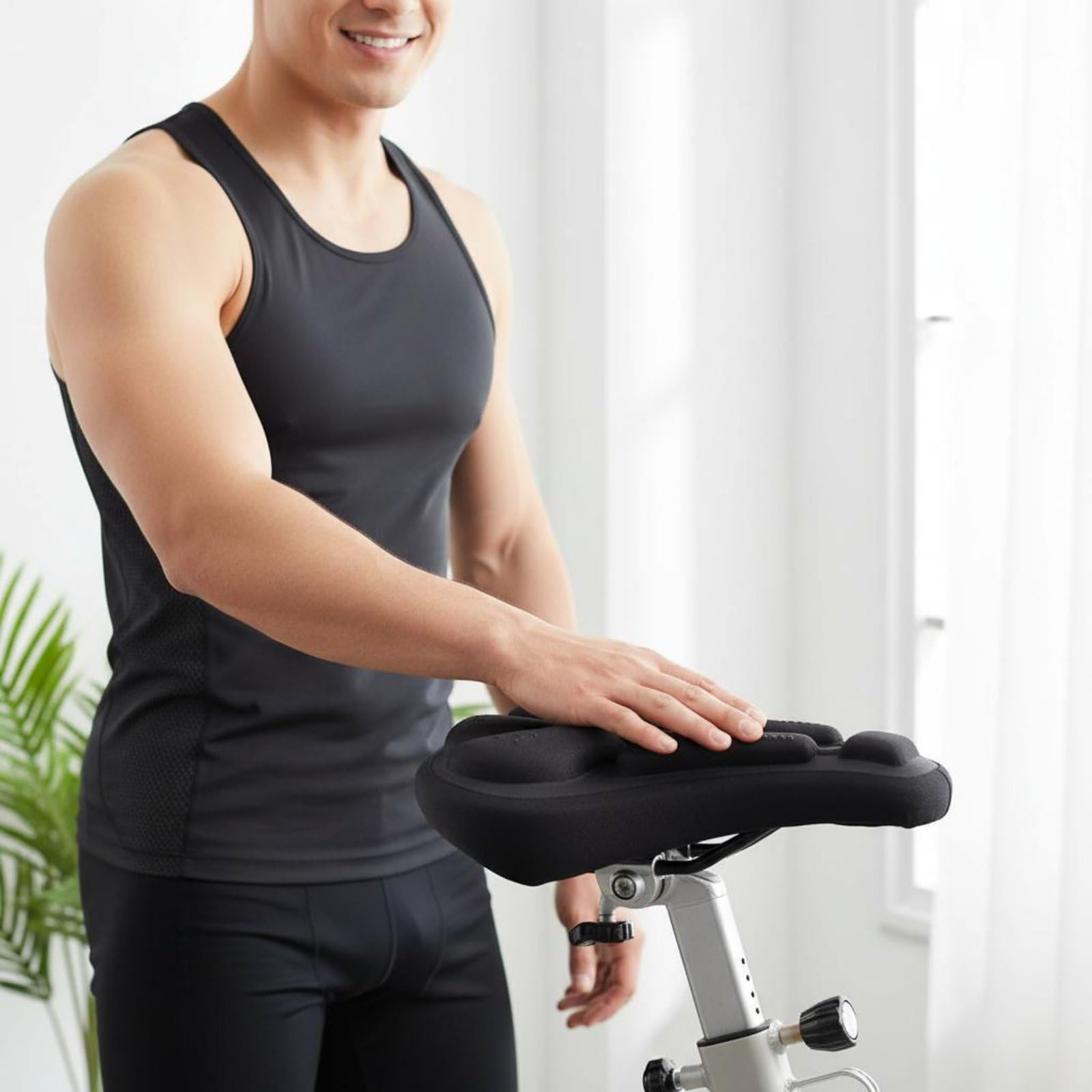 Coprisella Ammortizzato per Cyclette Comodo Coprisedile Morbido per Bici da Stationary Biking Traspirante Coprisellino in Gel per Ciclisti, Aggiornato