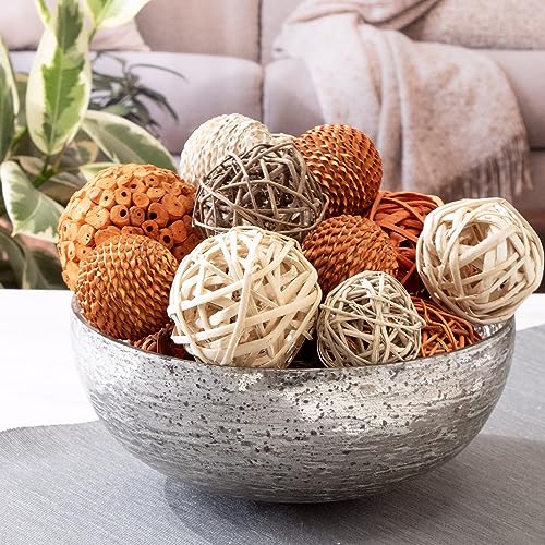 Image of ANDALUCA Large Decorative Vase Filler Bag with Orbs, Balls (Burnt Orange)