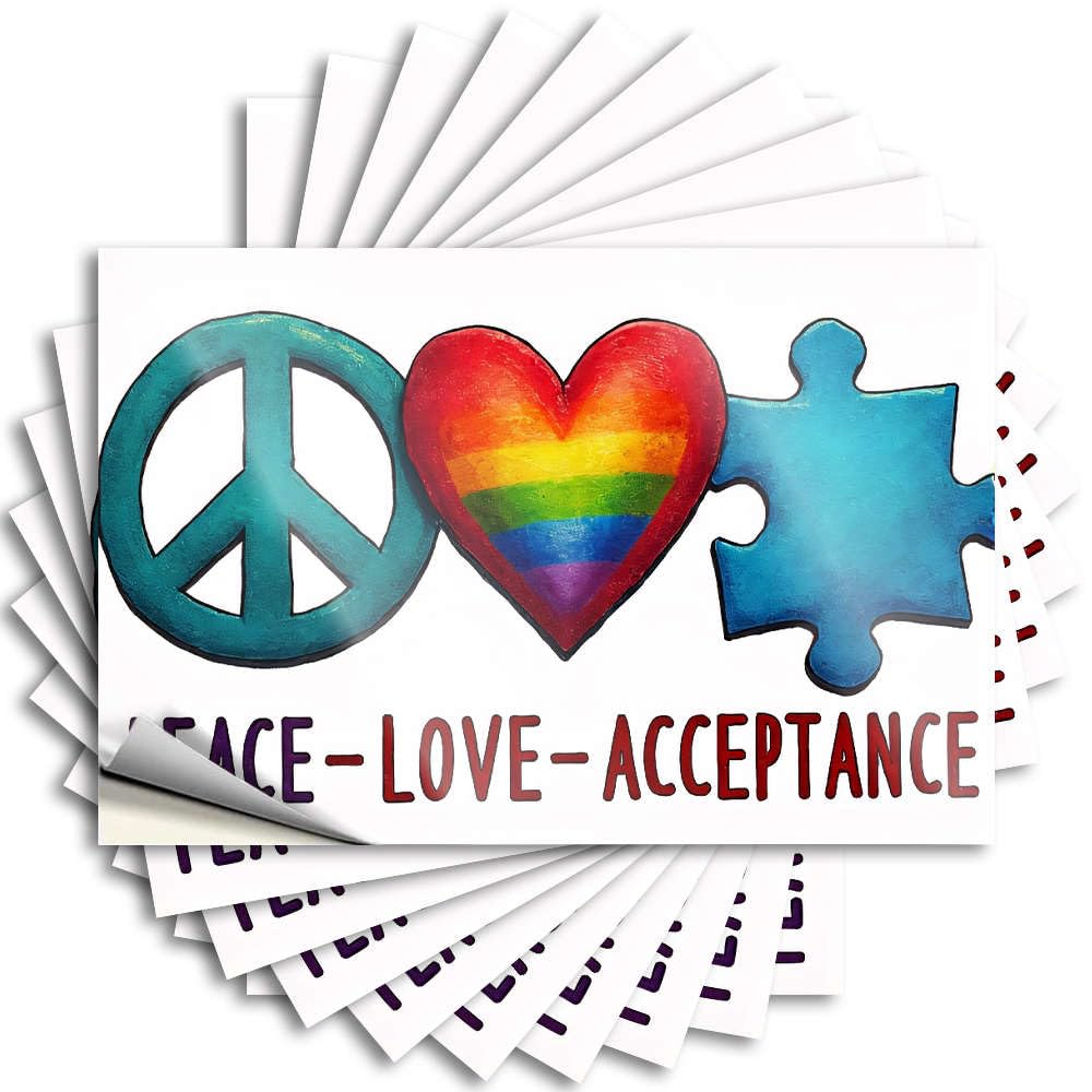 Decal Kitchen Accessories Decor Motorcross Aesthetic Case Peace, Love, Acceptance. - Scratch Resistant Stickers(12X18CM)