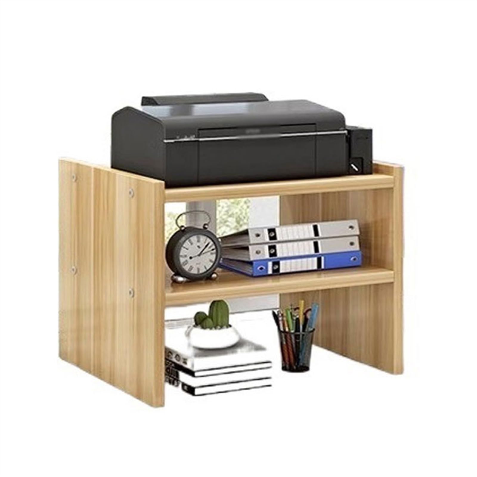 ZTHYSHOZ Printer Stand Printer Shelf Copier Desktop Multilayer Stand Desk Sub-office Household Storage(Beige,Small)