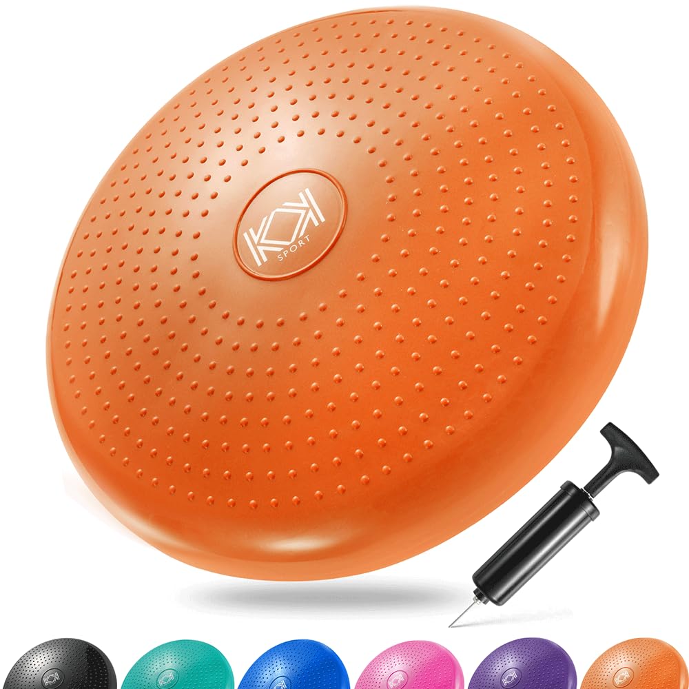 KK Balance Wobble Cushion for Men and Women, Inflatable Anti-Slip Stability Board for Physio, Posture & Fitness, Wobble Cushion (34cm) Balance Board & Fidget Cushion