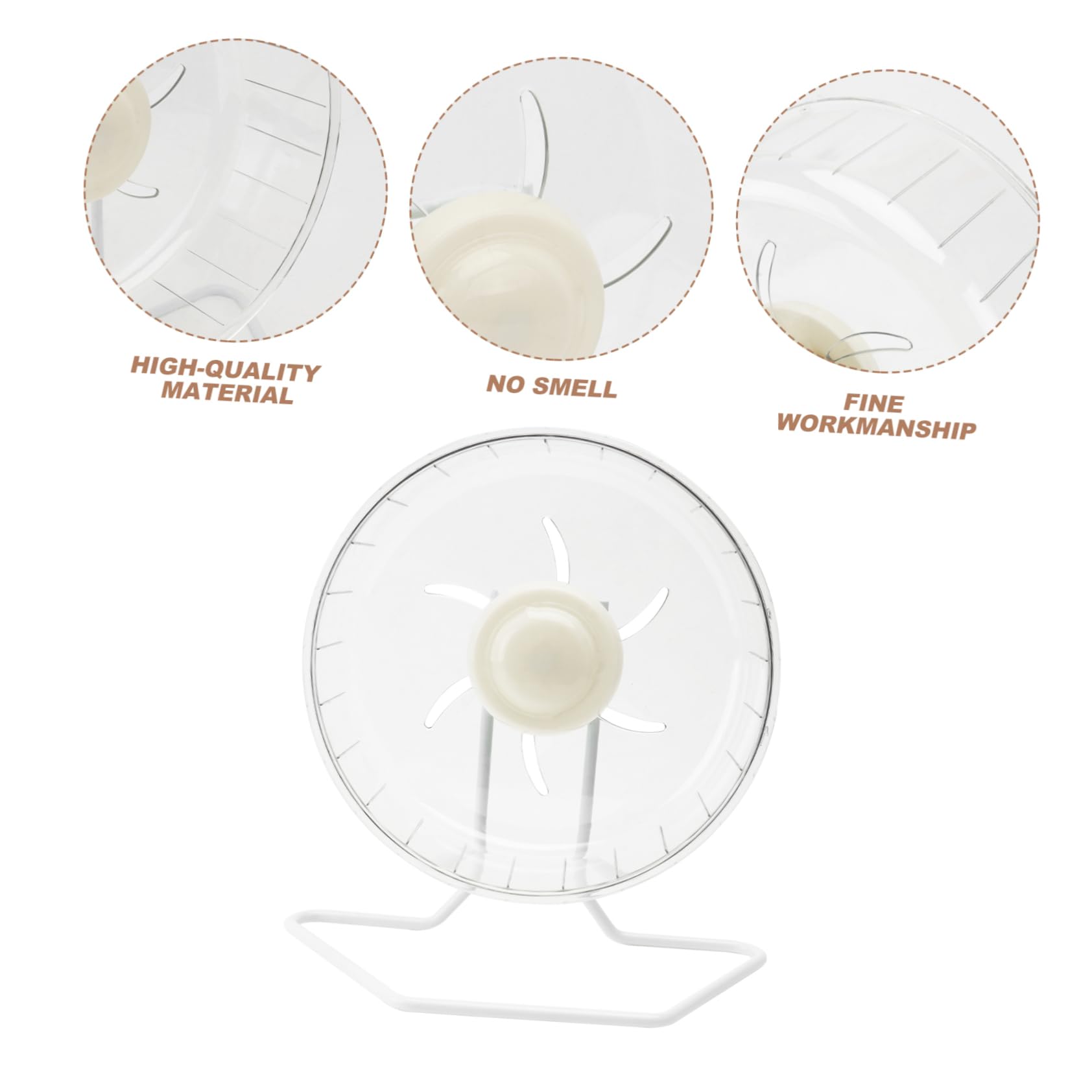 Ruota per Criceto Silenziosa, Esercizio e Agilità, Bianca | Plastica e Ferro, per Criceto e Piccolo Animale, Forma Wheel, Rimedio Noia