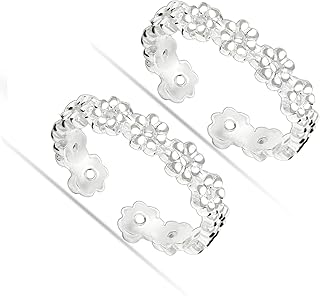 amazon brand - anarva 925 Sterling Pure Silver BIS Hallmarked Toe Ring for Women Trendy Style Bichiya-picture-35