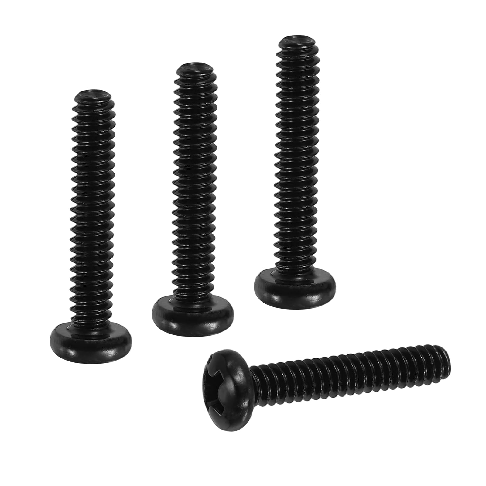 PATIKIL #6-32 x 3/4" Pan Head Machine Screws, 100 Pcs 304 Stainless Steel Round Head Screws for Cabinet Drawer Knob Pull Handle, Phillips Drive, Fully Threaded, Black Oxidation