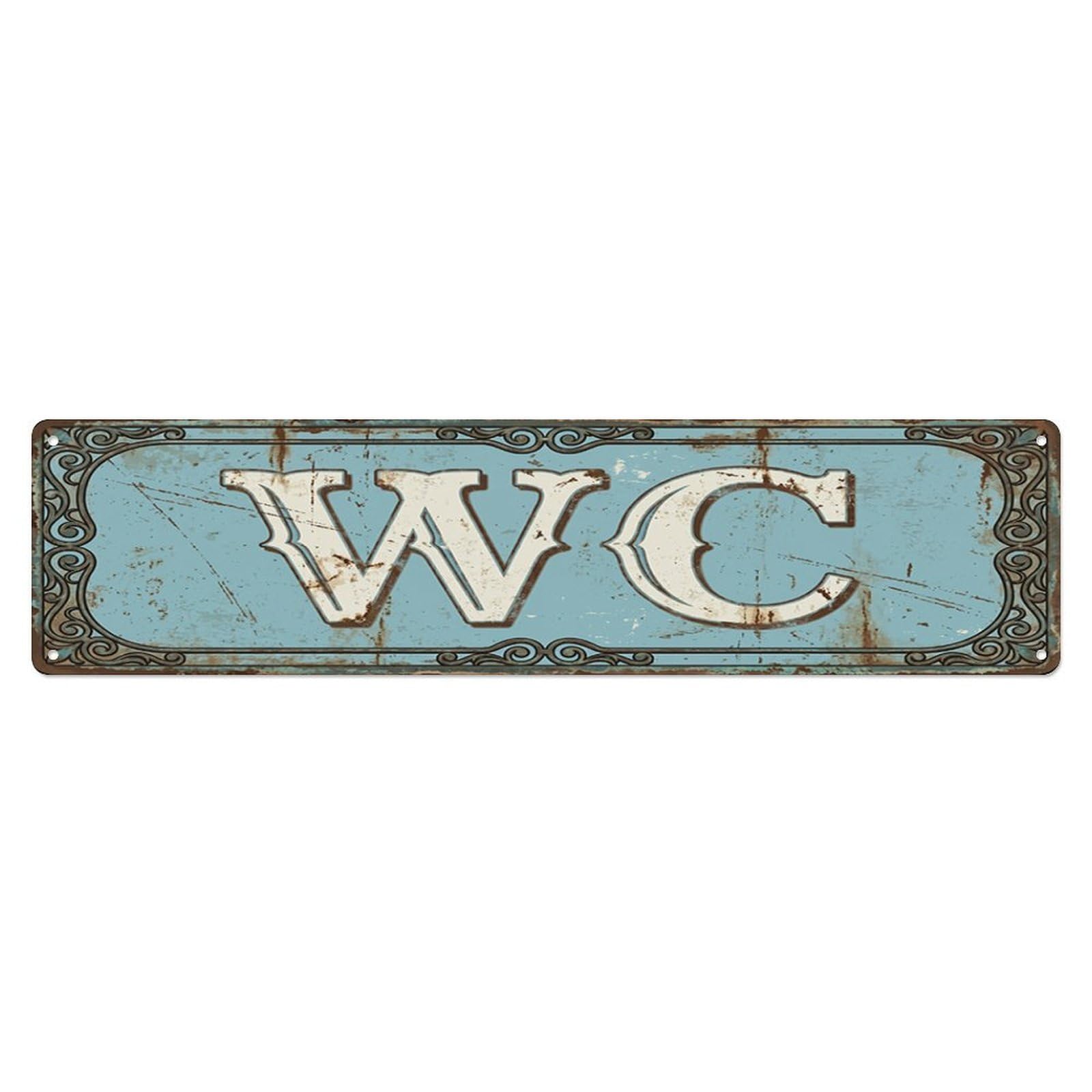 Vintage Nostalgic Pub Restroom Toilet(WC) Door Metal Tin Skinny Sign Plaque Wall Decor for Cafe, Club Bar, Office, Home Garden Metal Poster 4x16Inch