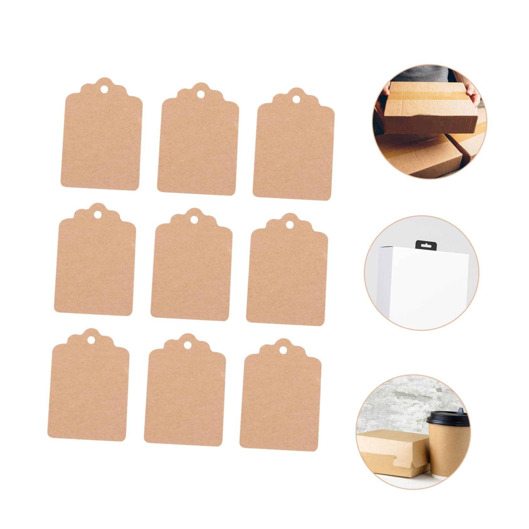 Happyyami 1000 Stück Beige Kraftpapier Anhänger Beidseitig Unbedruckt Vielseitig Einsetzbar zum Markieren und Dekorieren von Geschenkverpackungen oder Flohmarktartikel