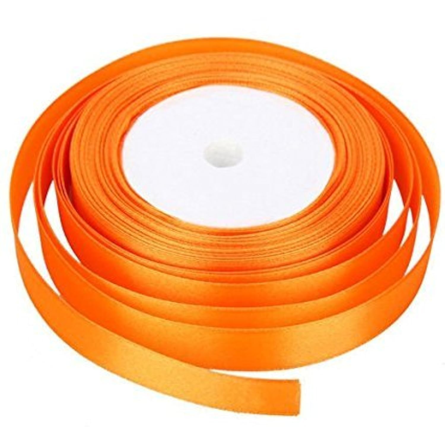 22 Meters Satin Ribbon 10mm (Orange) for Gifts Wrap Sew Party, Decorations Events Dress Wedding Christmas Crafts, Bows Car, Floral Balloons DIY, Bouquets, Cake