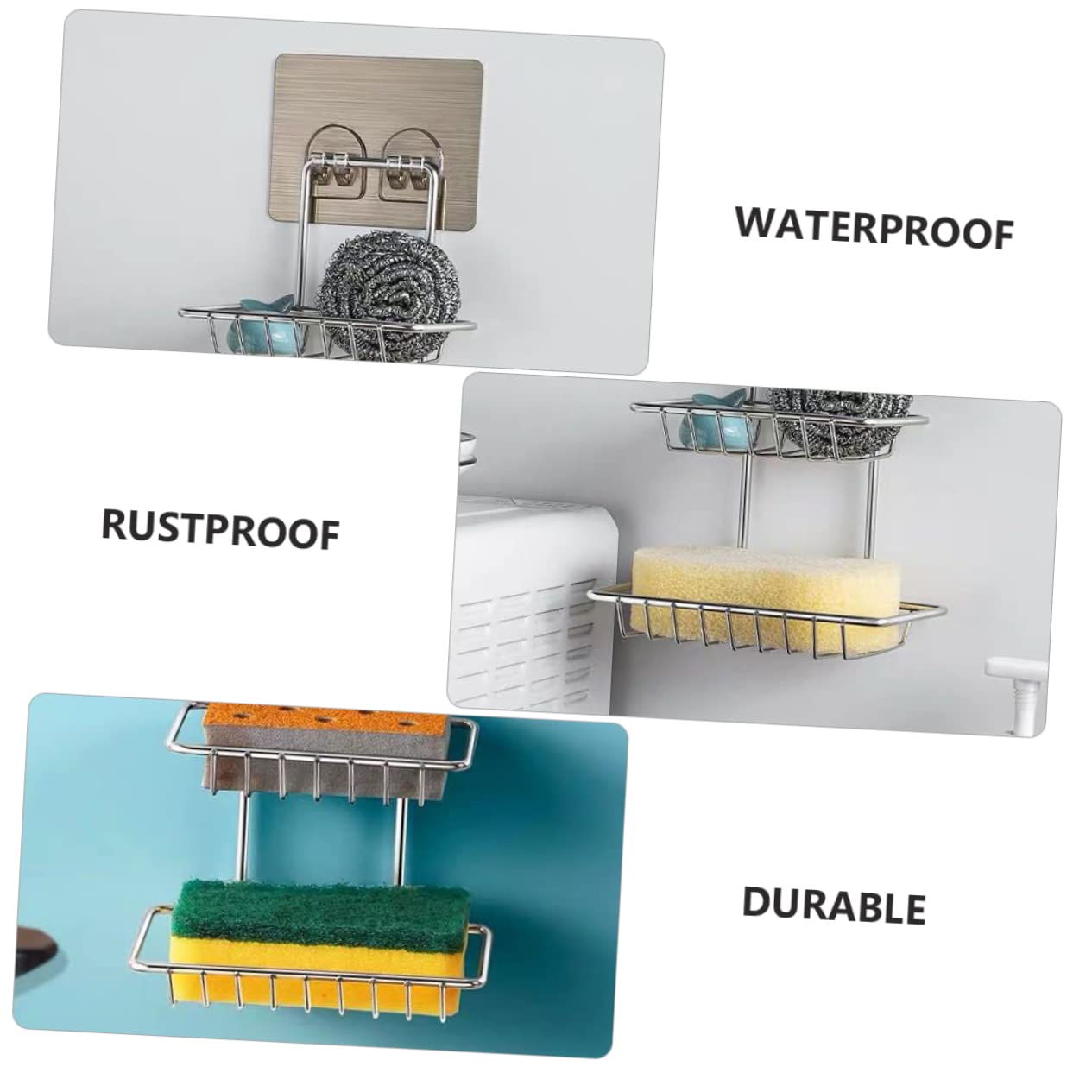 PRETYZOOM 3piezas Soporte para Jabón De Acero Inoxidable Jabonera Doble Capa para Baño Organizador De Jabón Sin Perforar Accesorio De Almacenamiento para y Lavabo