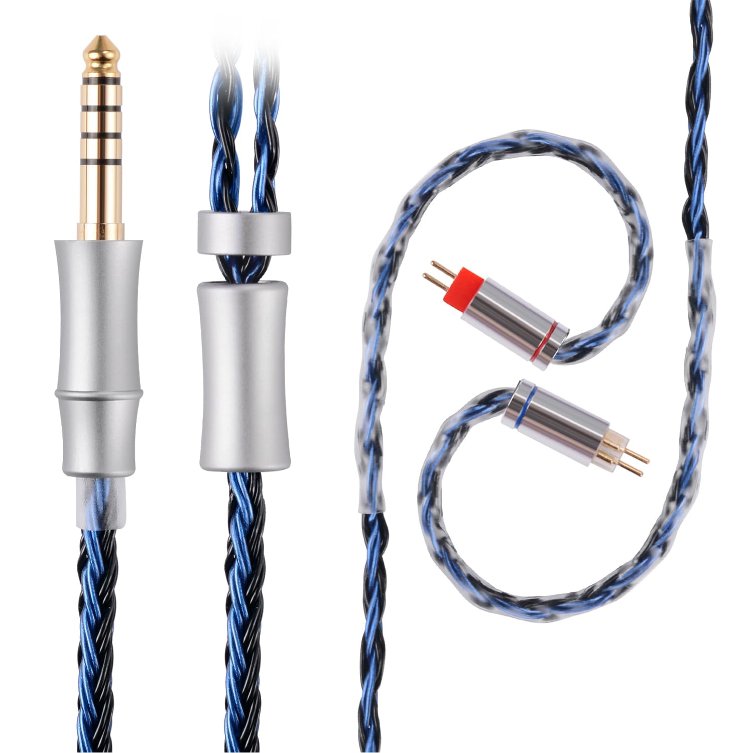 Cable de auriculares mejorado, cable de monitor intraural, cables IEM chapados en plata de 16 núcleos para KZ ZS10 ZSR ZST TRN V90 BL03, etc., funciona en audiófilo músico (0.78mm-2pin 1.5 m