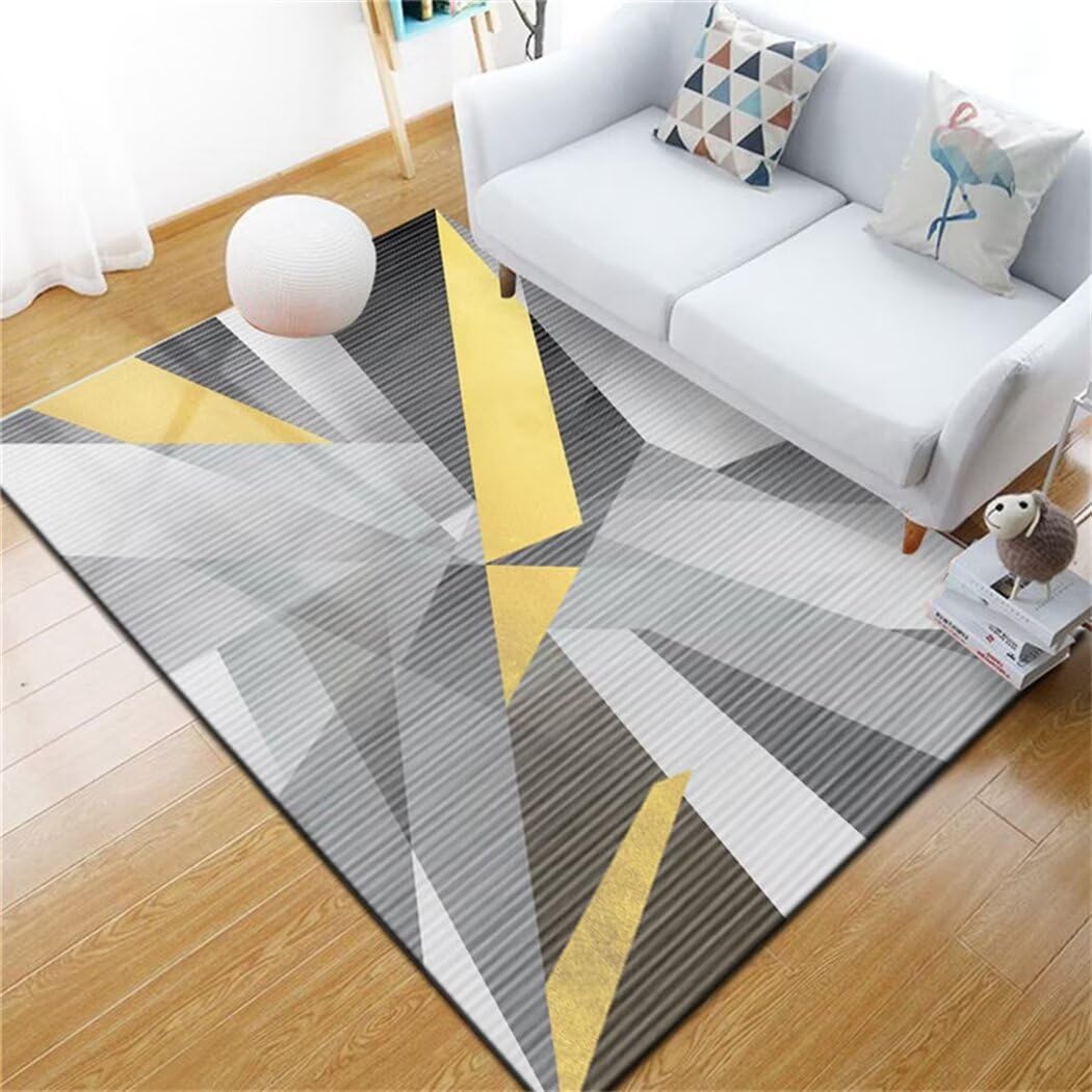 Tapis de couloir anti-poussière gris 100x150cm lavable pour sol de salon