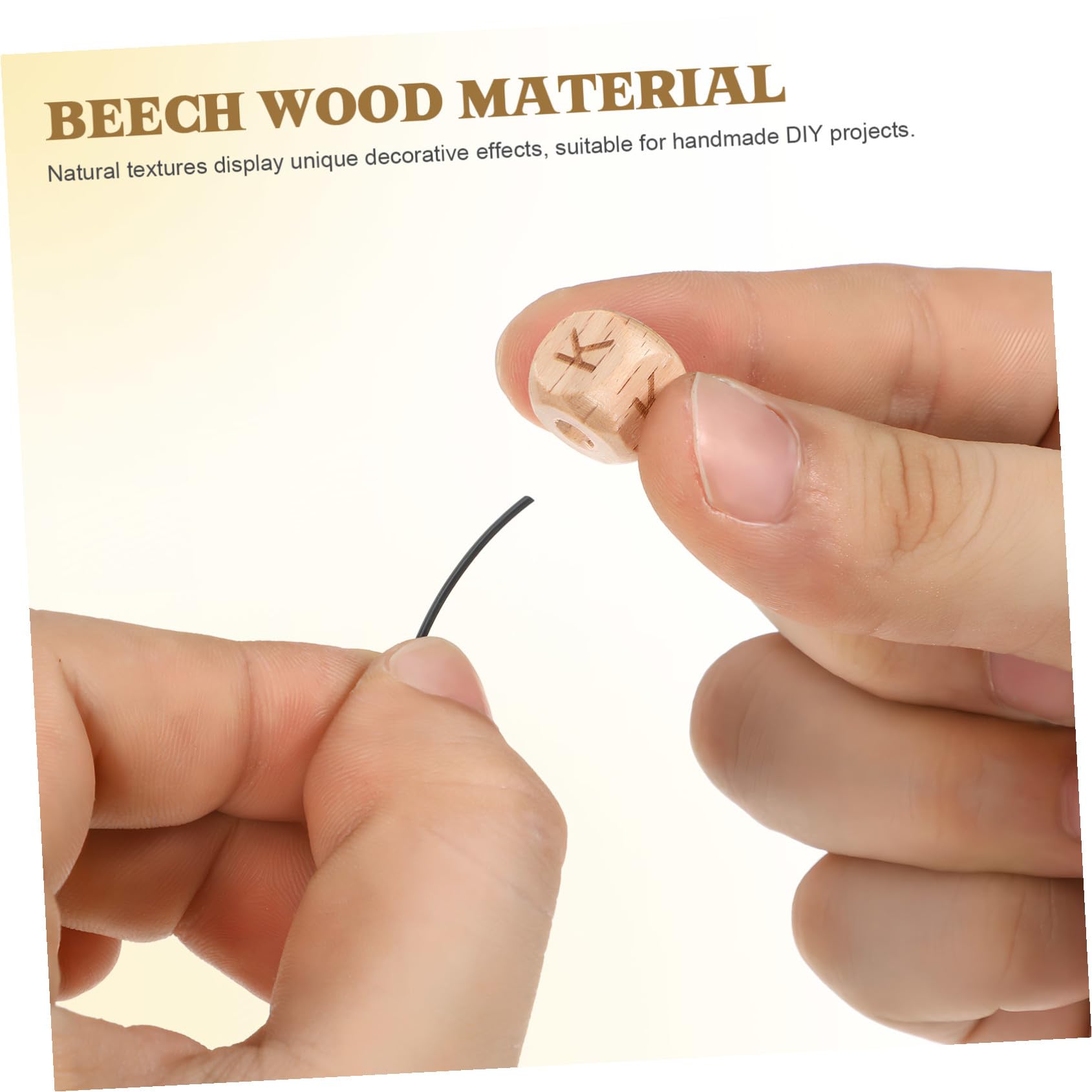 Cuentas De Madera Letras Mayor Para Manualidades, 260 Piezas De Haya Natural, Pequeñas Cuentas Cuadradas Para Pulseras y Collares, Aptas Para Diy y Proyectos Artísticos