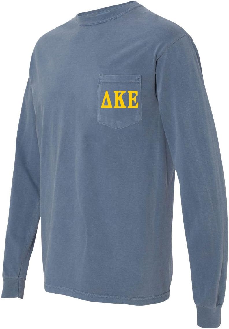 Delta Kappa Epsilon DKE Fraternity Comfort Colors Pocket Long Sleeve Shirt