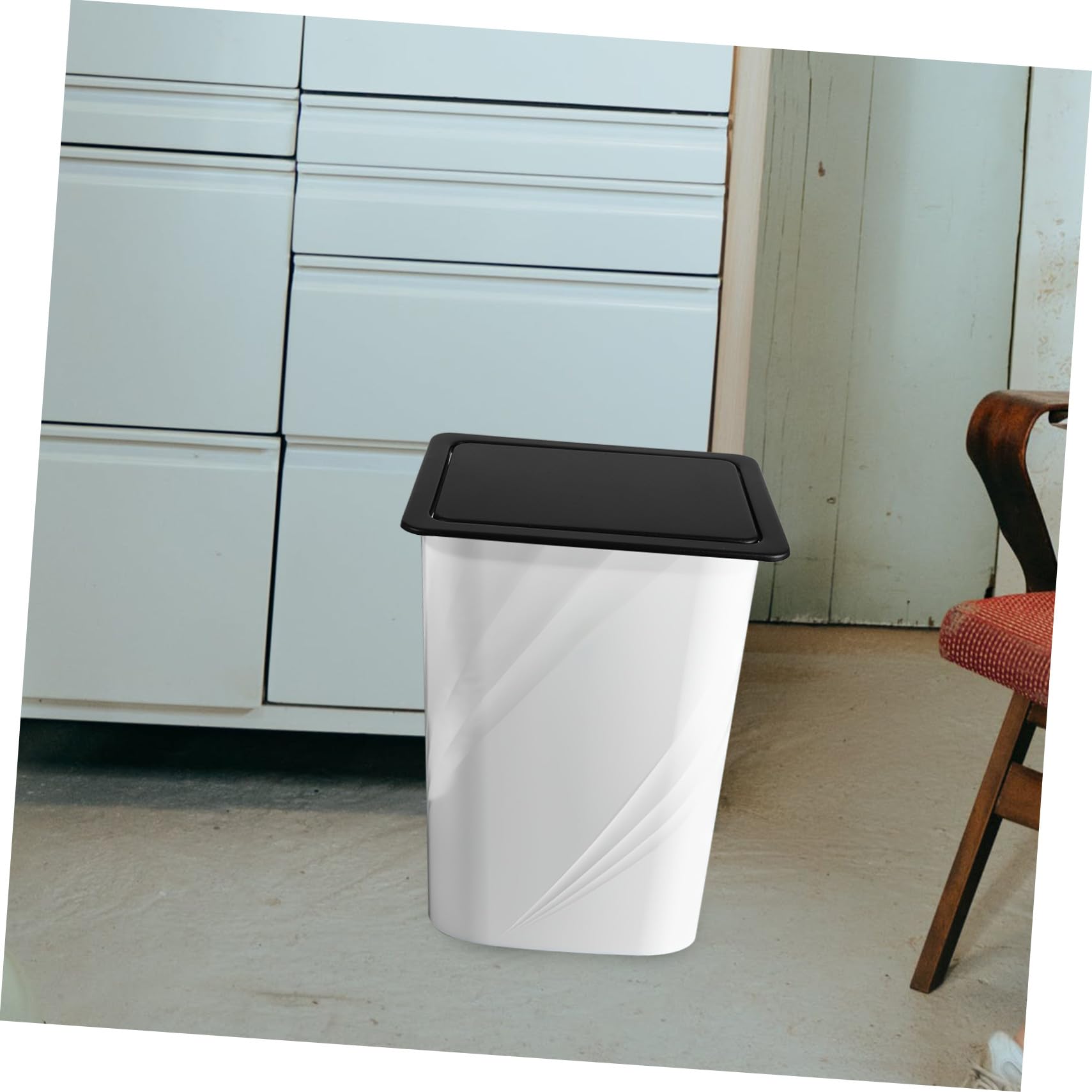 Clapet poubelle en acier inoxydable - Couvercle basculant intégré - Couvercle rabattable - Pour cuisine, plan de travail et lavabo - Robuste et facile à nettoyer - Élimination efficace des