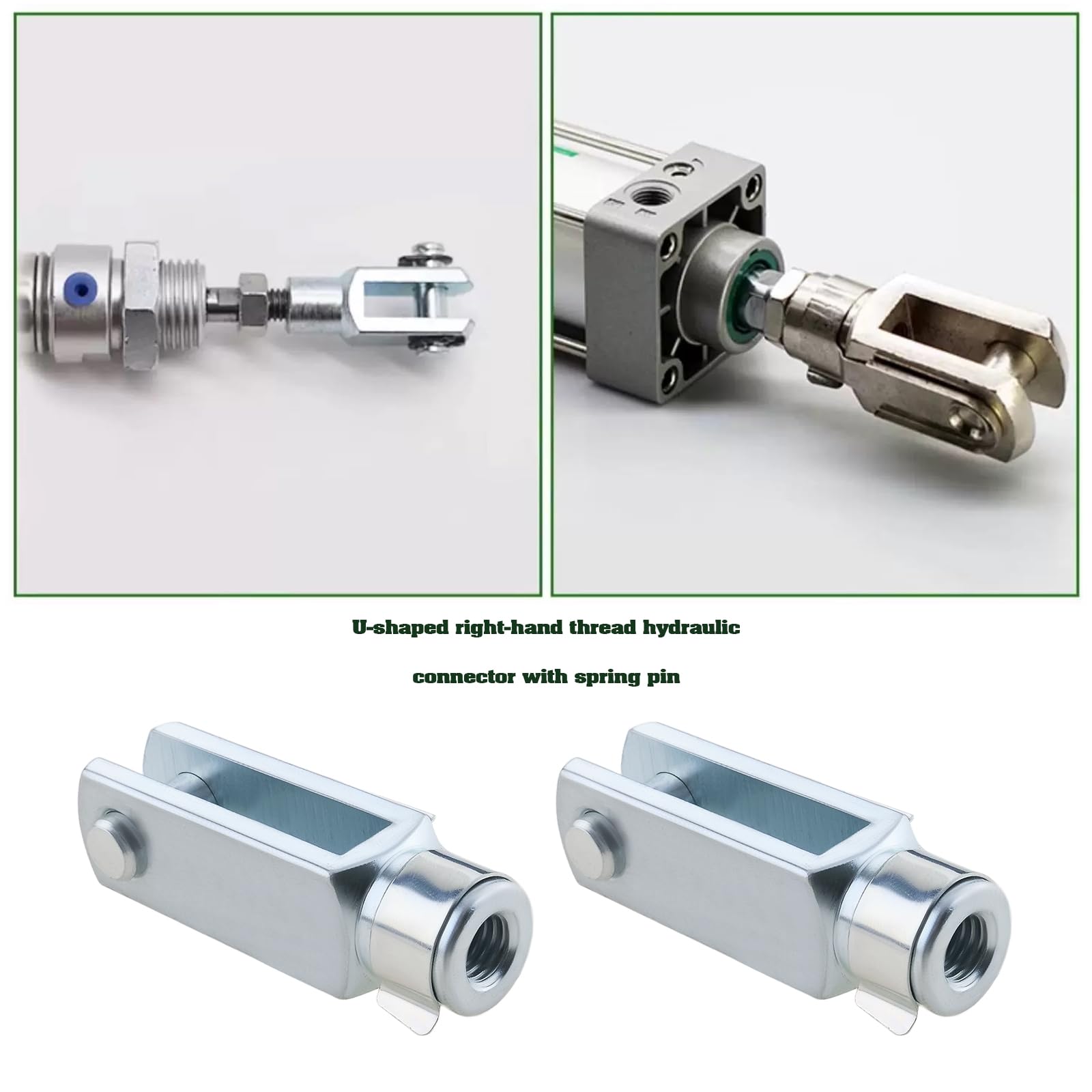 4 Piezas M8 Horquilla Larga con Pasador de Resorte Rosca Derecha Varilla de Cilindro de Aire Extremo de Horquilla Rosca Hembra Conector en Y 58 Mm de Longitud
