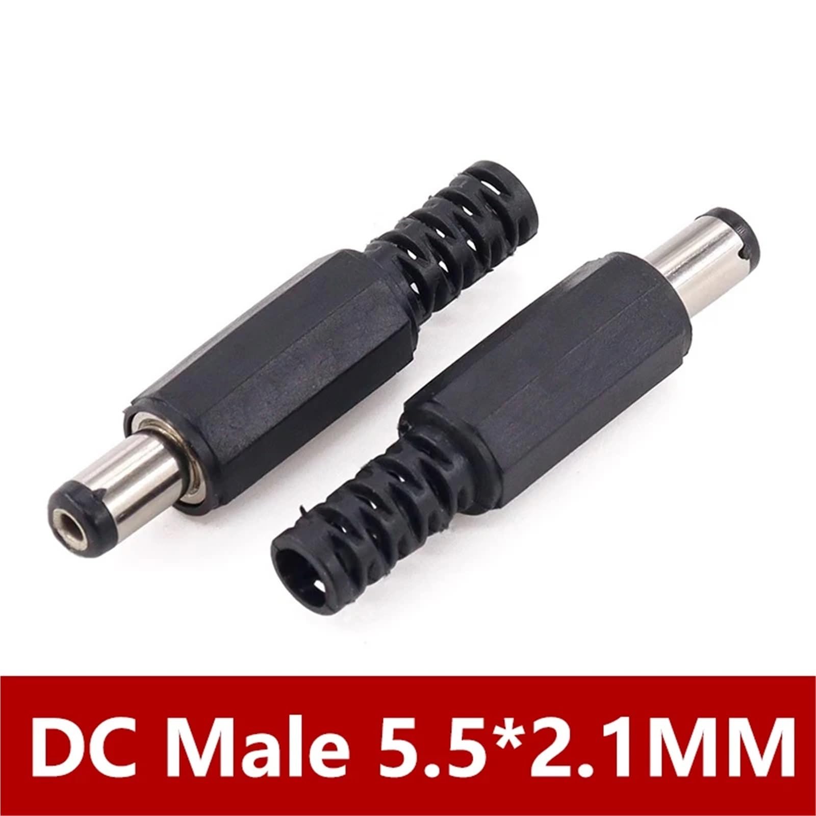 Jack di alimentazione CC, 200 pezzi, 5,5 x 2,1 mm, 5,5 x 2,5 mm, prese CC con dado, presa jack di alimentazione CC, connettore femmina per montaggio a pannello, per audio auto, laptop, lettori MP3
