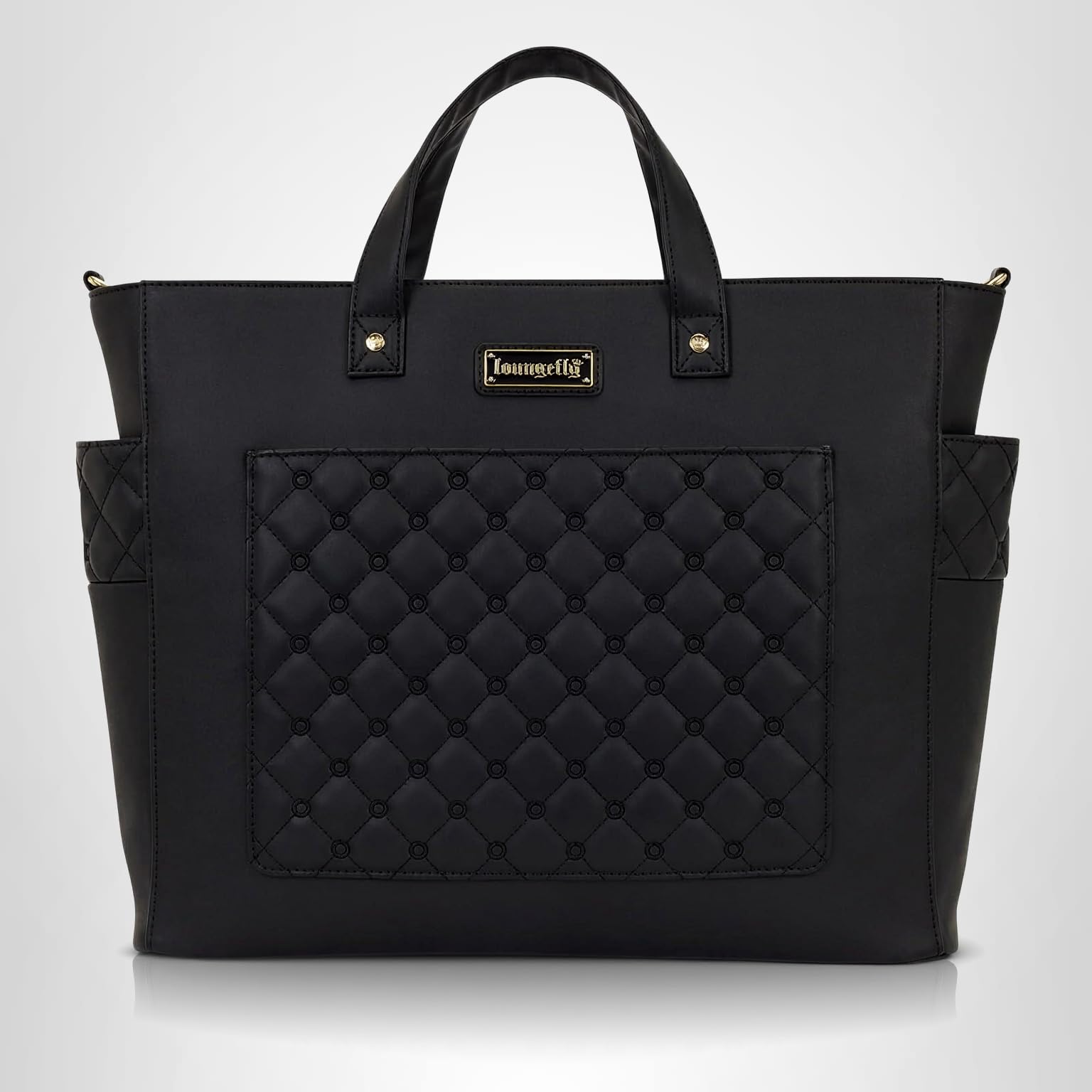 Accent quilting bag／black Amazon.com: Loungefly The Mo Black Convertible Backpack and Tote