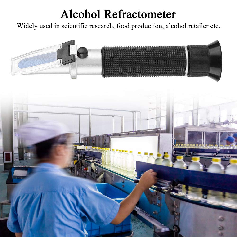 TOPINCN Refractómetro De Alcohol Portátil 0~80% Medidor De Bebidas Alcohólicas Probador De Bebidas Alcohólicas con ATC para La Elaboración De Vinos