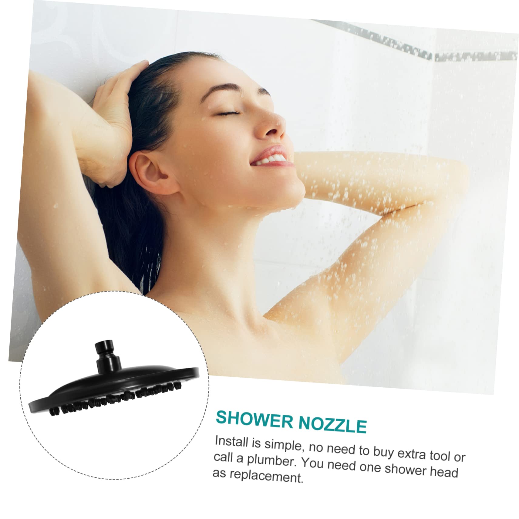 SHINEOFI Boquilla de Ducha Inoxidable Cabezal Rociador de 8 Pulgadas Diseño Moderno de Agua sin Herramientas para Baño Rociador de Ducha de
