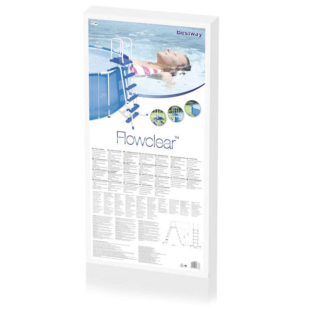 Bestway - Escalera de seguridad para piscina con estructura de acero, 58332