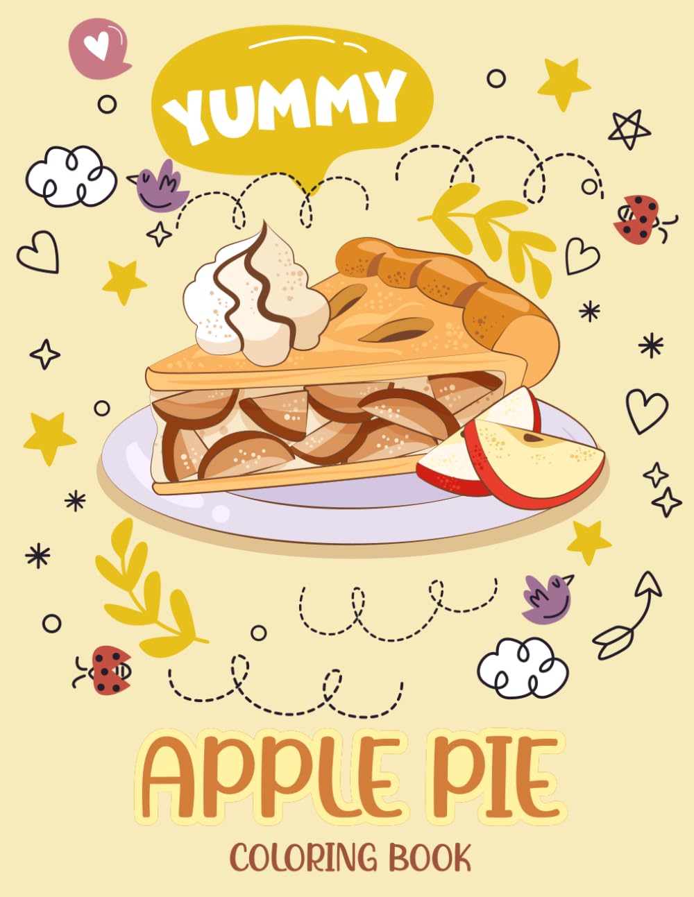 apple pie coloring book: A Fun Coloring Gift Book for Adults & kids