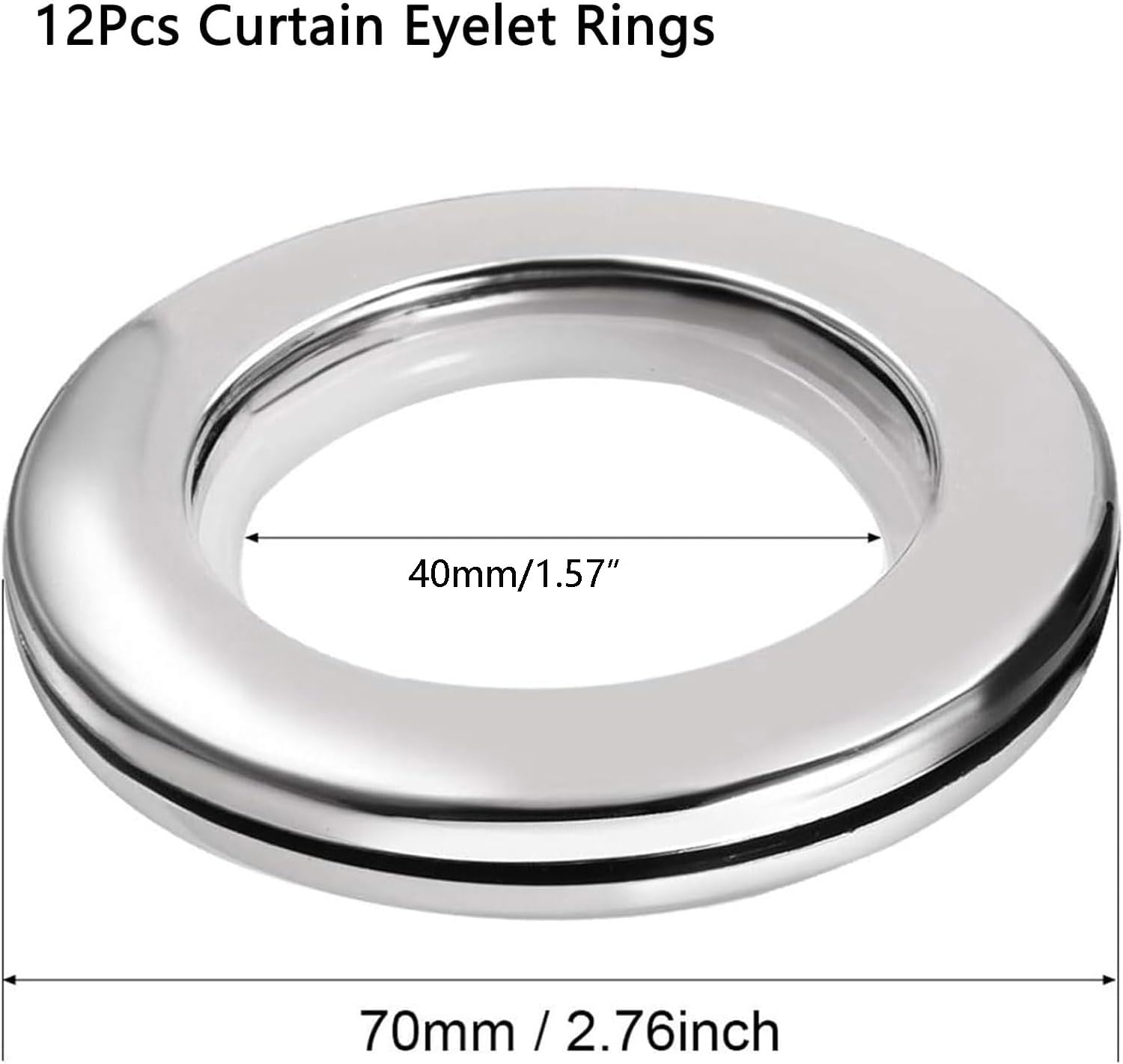 TA-VIGOR 12Pcs Curtain Eyelet Rings, 40mm Curtain Grommets Plastic Rings - Image 2