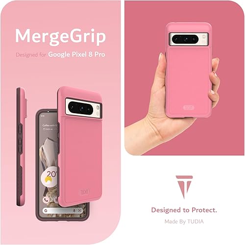 Vista 78 de TUDIA MergeGrip - Funda para Google Pixel 7a 2023, [probada en caídas de grado militar] borde elevado para protección de pantalla y cámara, doble
