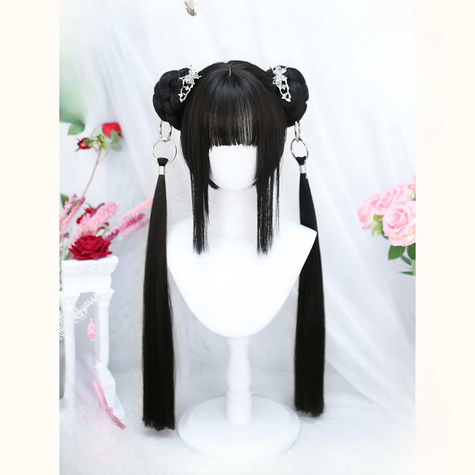 Amazon.co.jp: ツイン団子 コスプレウィッグ チャイナ風 中華風 