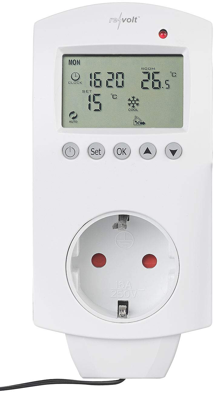 revolt Steckerthermostat WLAN: 4er-Set WLAN-Steckdosen-Thermostate für Heizgeräte, App, Sprachbefehl (Smart-Thermostat Steckdose, Wireless Thermostat-Steckdosen, Zeitschaltuhr)